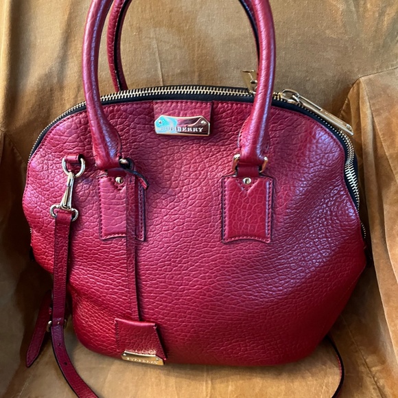 Burberry Handbag - Raspberry Pebble Leather - Picture 1 of 8